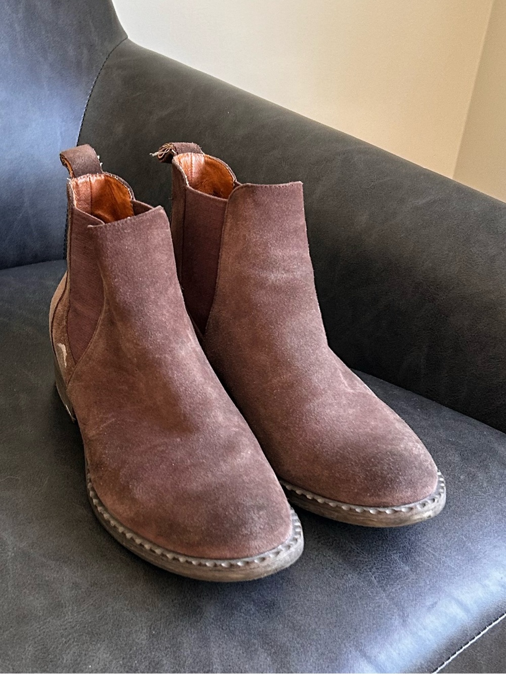 gentle souls Brown Suede Chelsea Ankle Boots